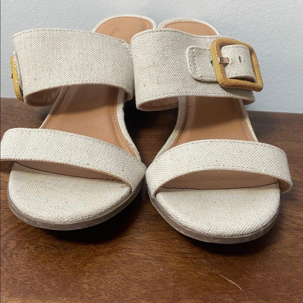 Tommy Bahama Trista Linen Block Heel Sandals - Picture 7 of 9